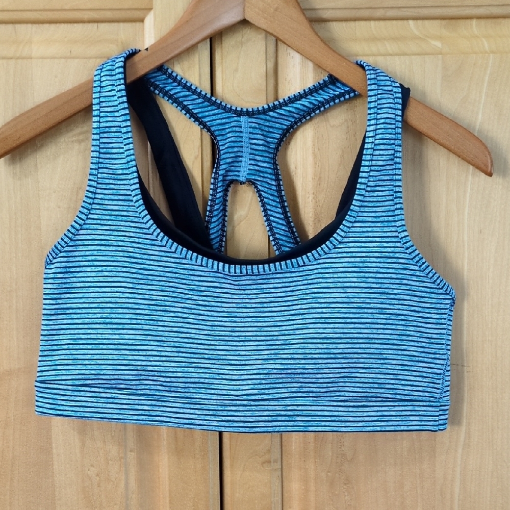 GAP Blue and Black Racerback Sports Bra